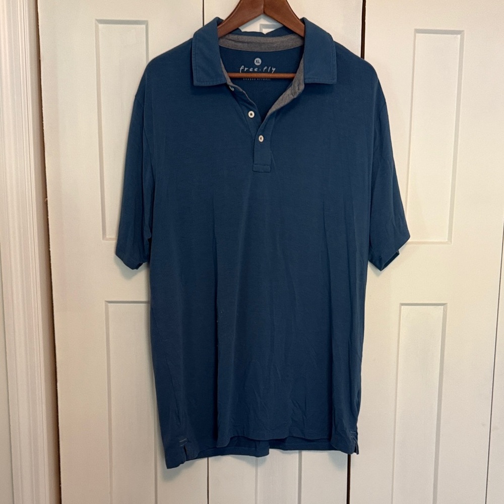 Free Fly Blue Polo Shirt XL